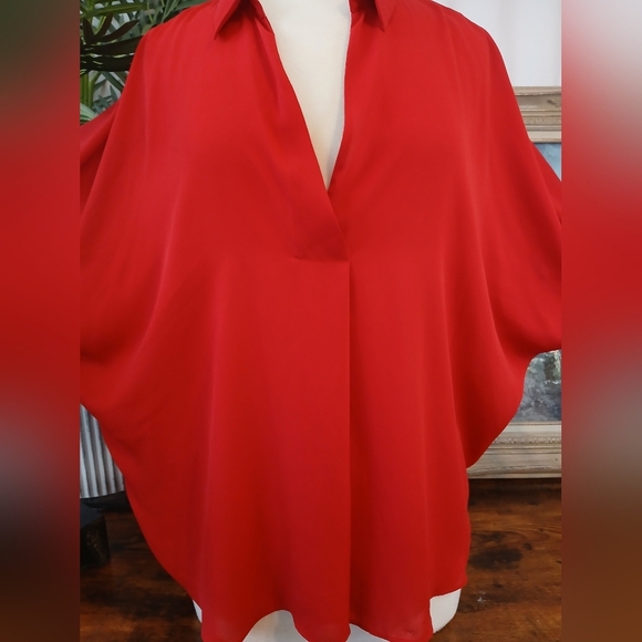 Worthington Chic Red Women's Blouse Sz L - Picture 3 of 10